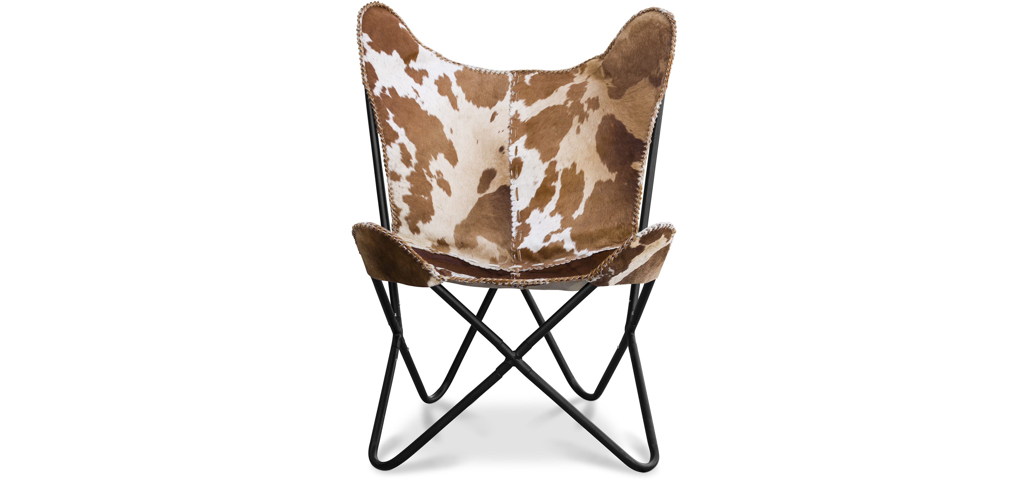 Cow print leather butterfly chair