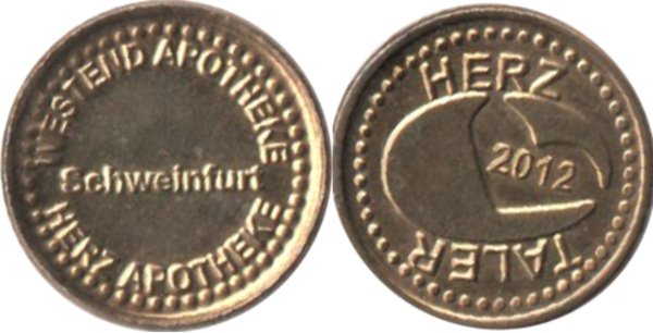 Herz Taler Westend Apotheke (Schweinfurt) * Tokens * Numista
