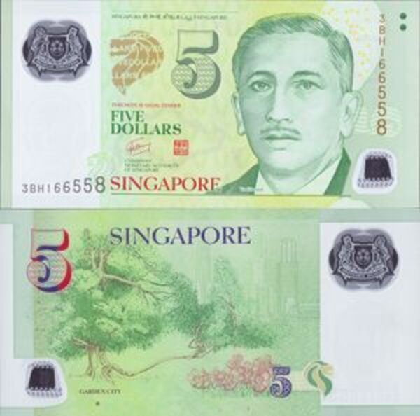 5 Dollars (MAS; polymer) Singapore Numista