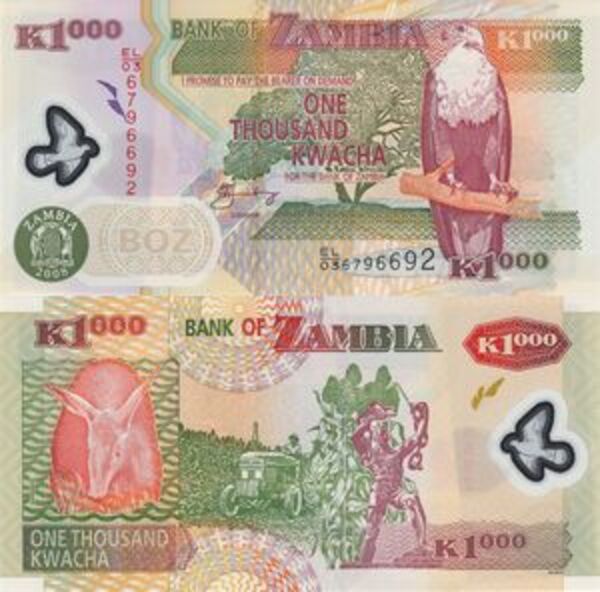 1000 Kwacha Zambia Numista