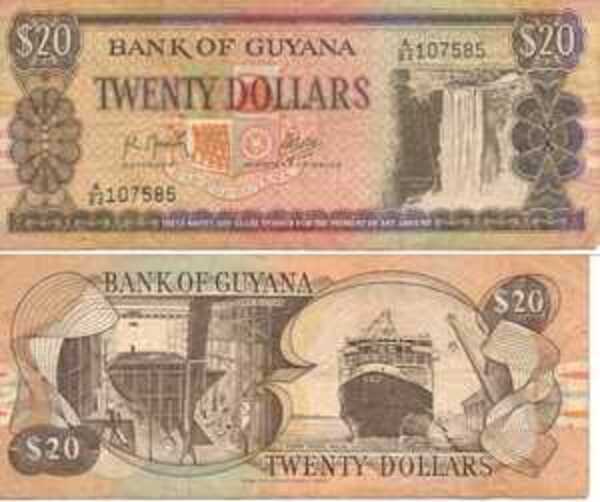 20 Dollars Guyana Numista
