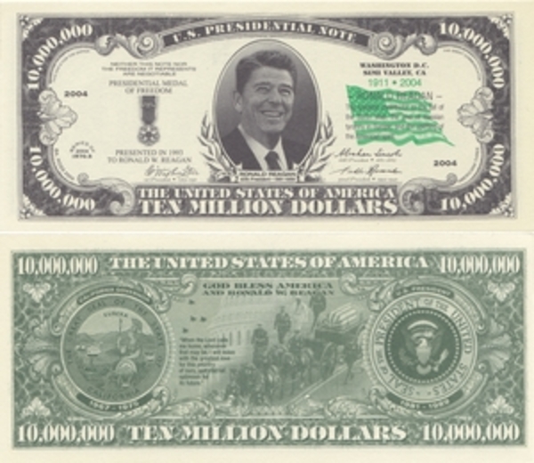 10 000 000 Dollars (Ronald Reagan) United States Numista