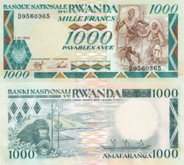 1000 Francs Rwanda Numista