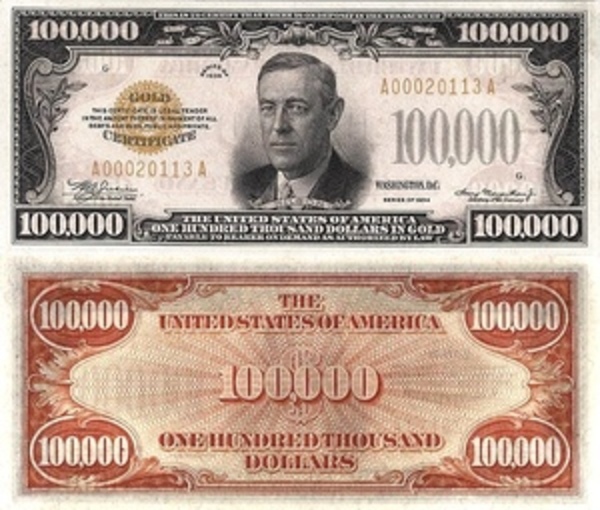 100,000 Dollars (Gold Certificate) United States Numista
