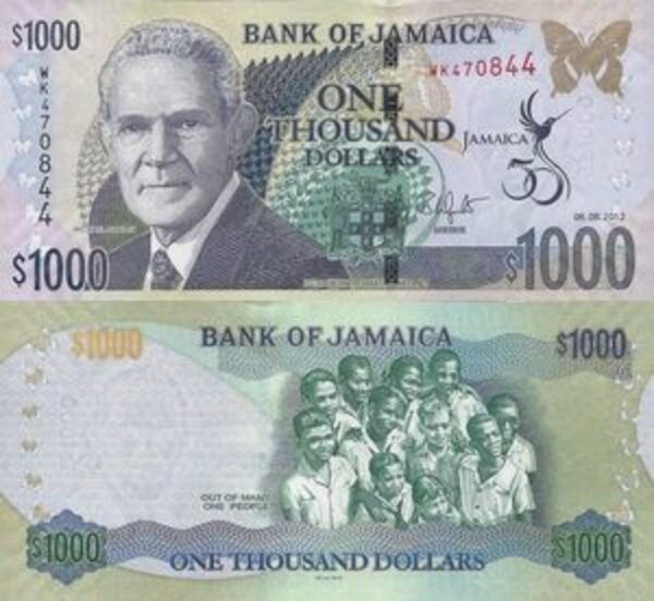 1000 Dollars (Golden Jubilee) Jamaica Numista