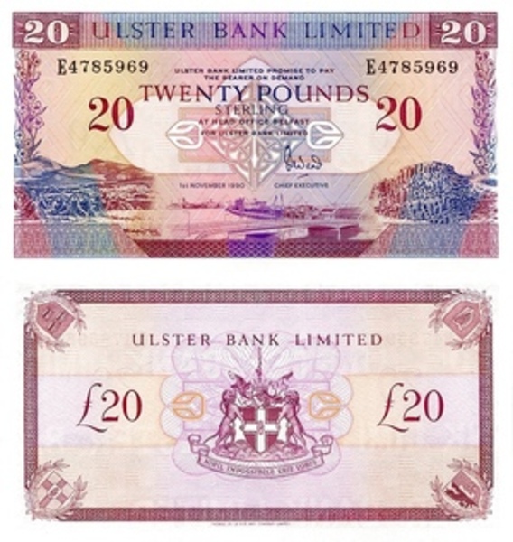 20 Pounds (Ulster Bank) Northern Ireland Numista