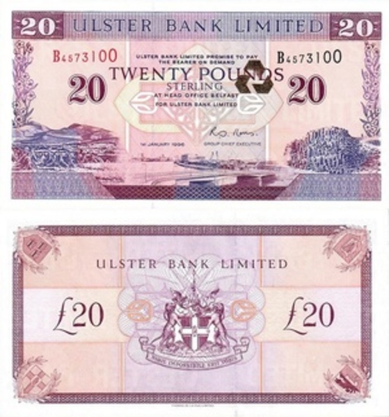 20 Pounds (Ulster Bank) Northern Ireland Numista