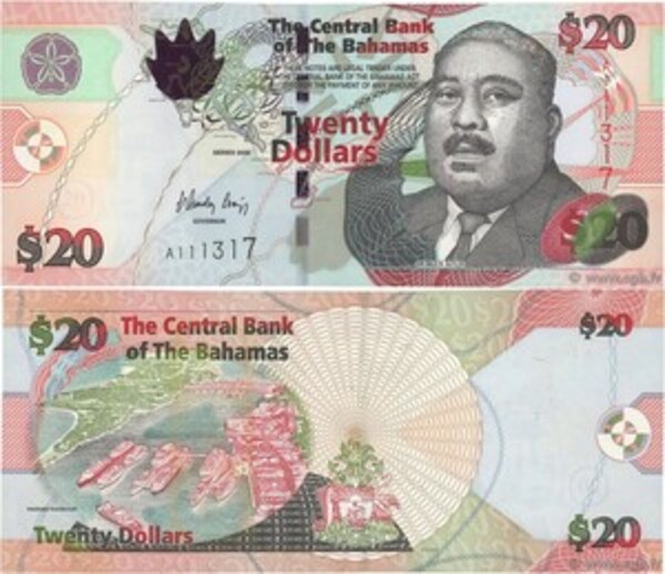 20 Dollars The Bahamas Numista