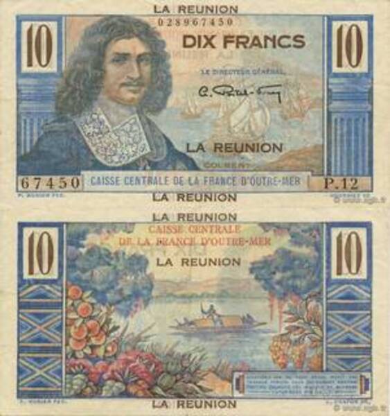 10 Francs Colbert Réunion (1848date) Numista