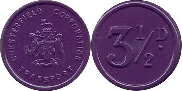 3½ Pence Chesterfield Corporation Transport United Kingdom Numista