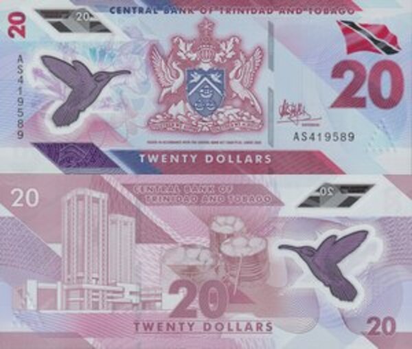 20 Dollars (Polymer) Trinidad and Tobago Numista