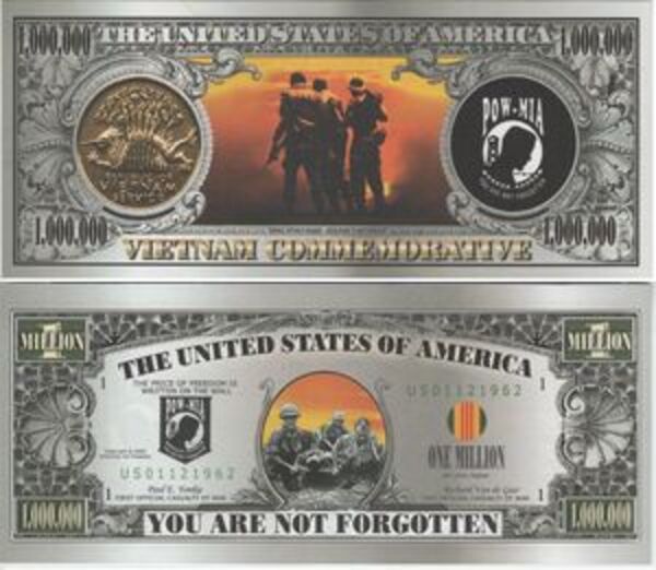 1 000 000 Dollars"Vietnam commemorative" United States Numista