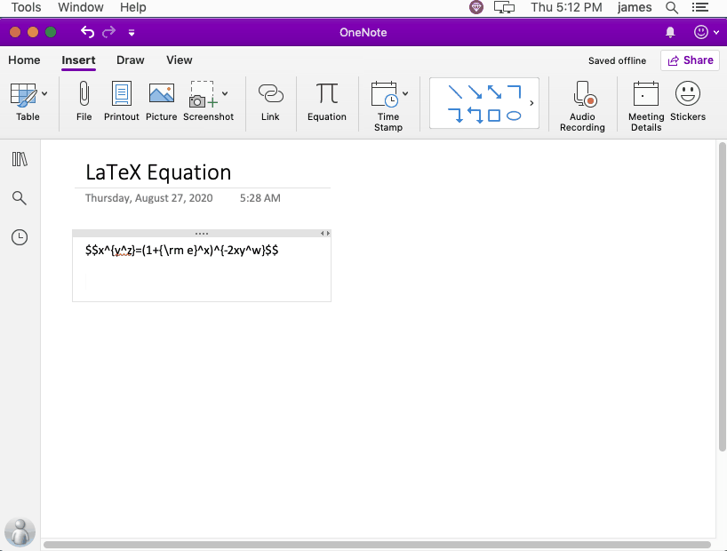 Mac Copy LaTeX from Web Page to Generate Image Equation into OneNote