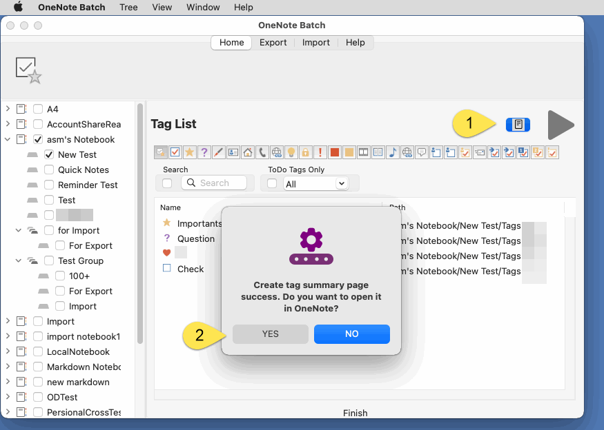 How to Create Tag Summary Page in Mac OneNote? Office OneNote Gem AddIns