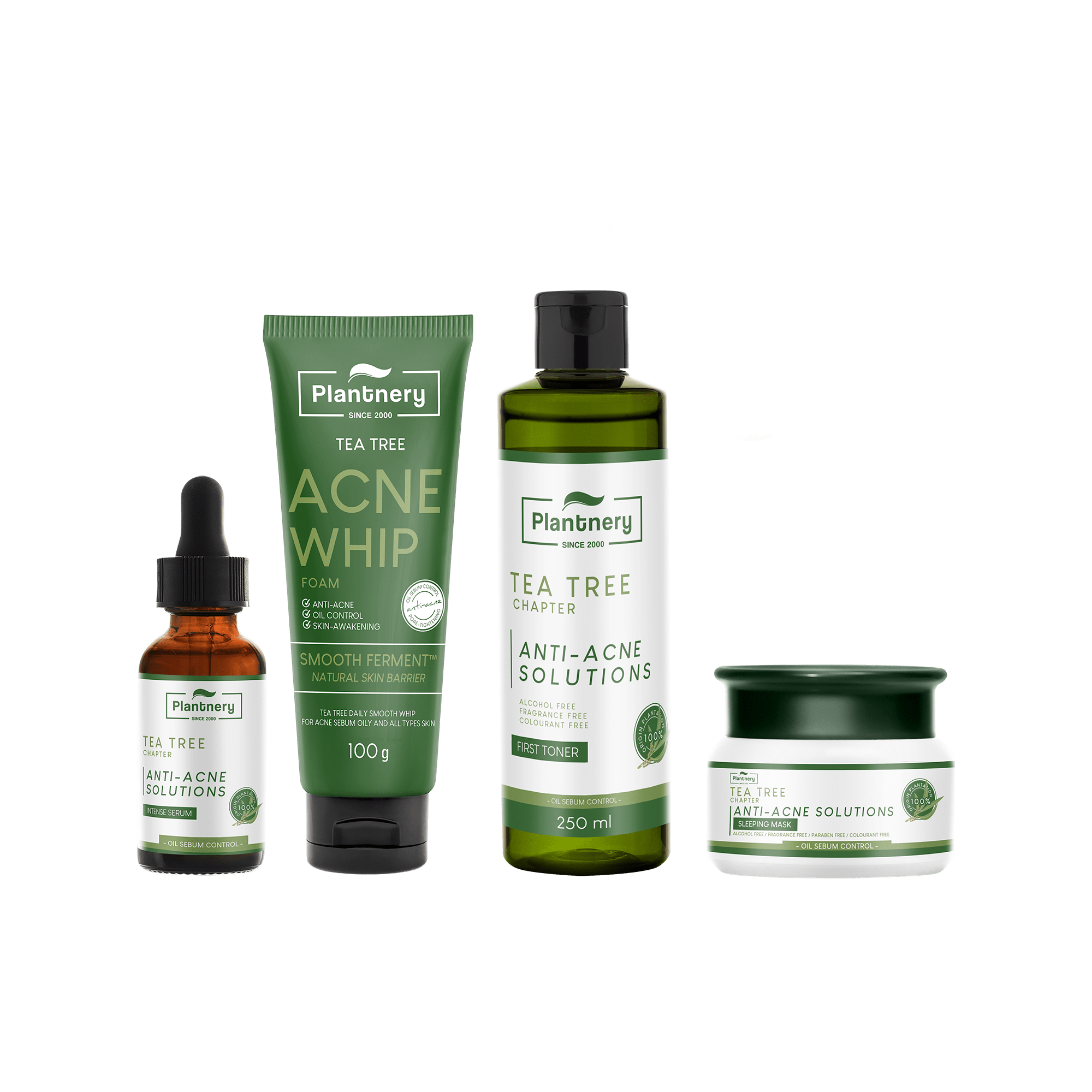 Plantnery Tea Tree Acne Fix Set Kit (Tea Tree Serum/ Toner/ Sleeping