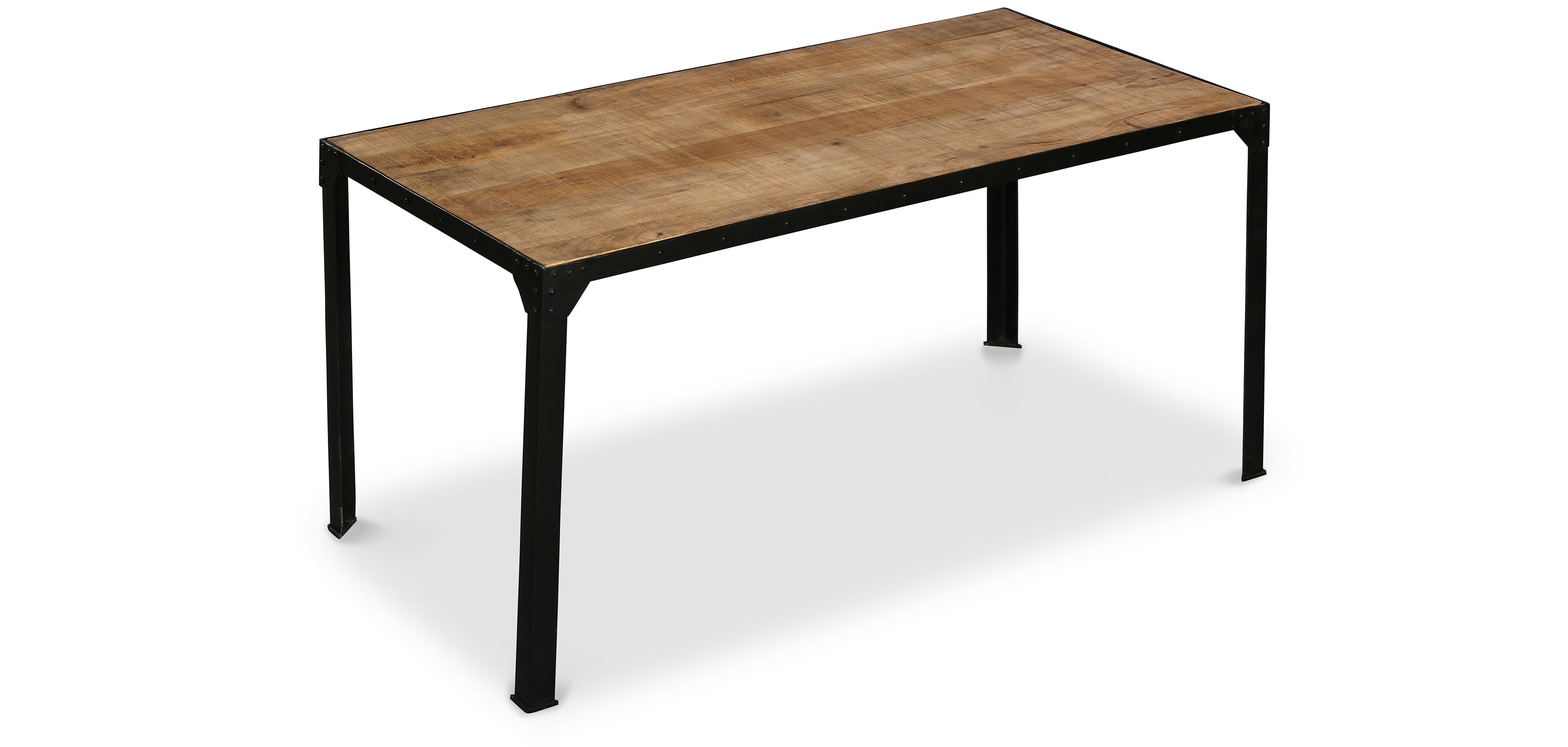 Buy Vintage industrial dining table wood and steel Natural wood 27770