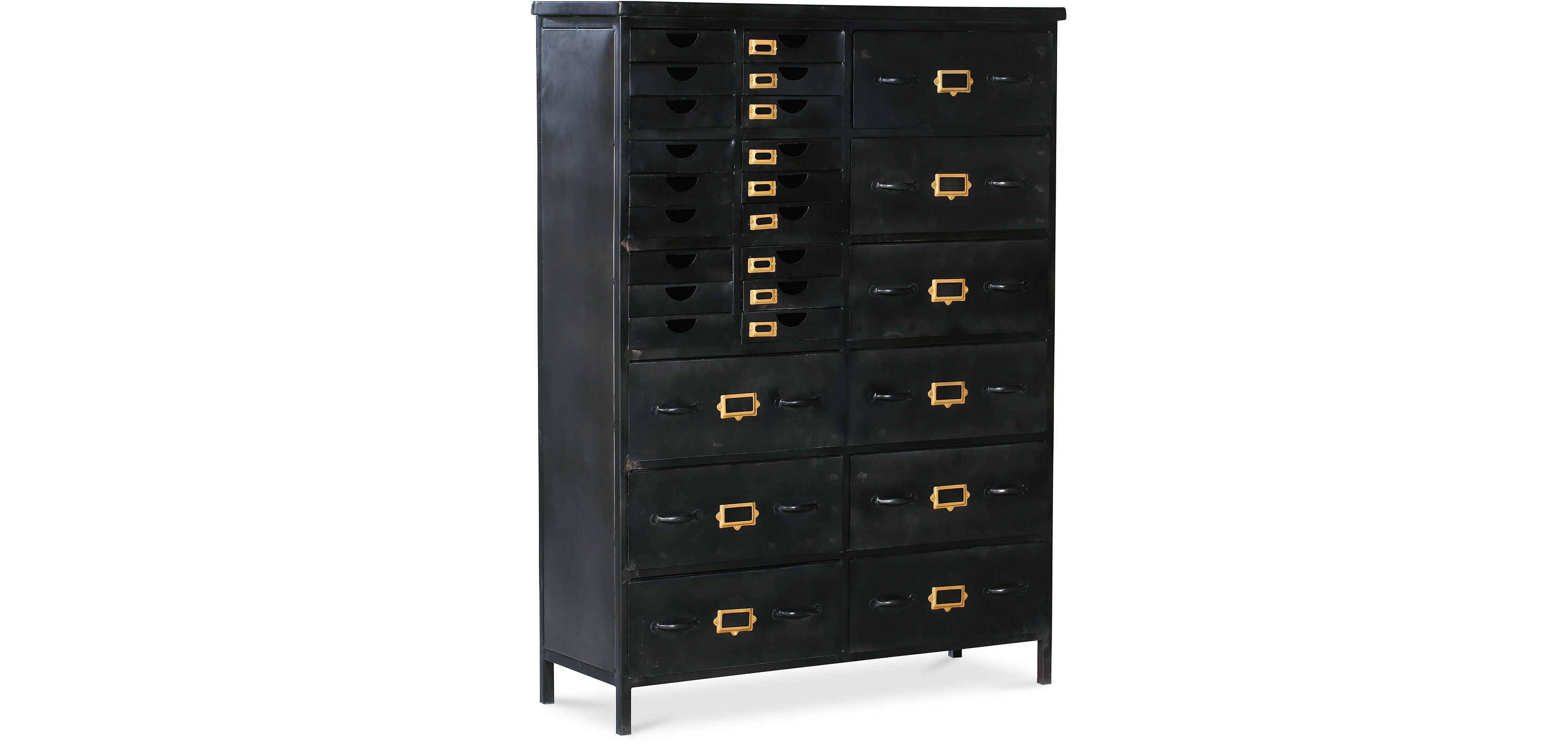 Buy Vintage industrial chest of drawers steel Black 27794 in the UK