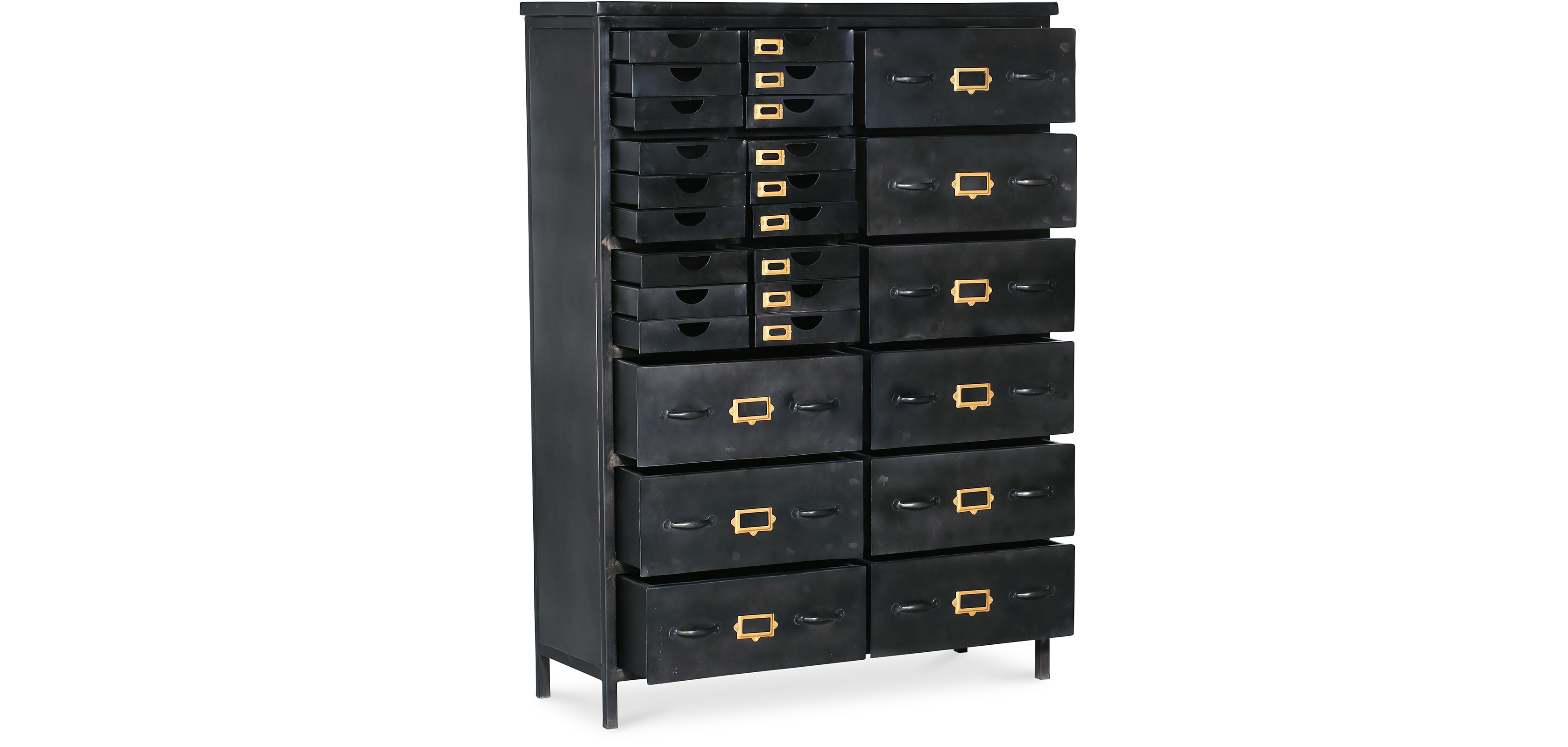 Buy Vintage industrial chest of drawers steel Black 27794 in the UK
