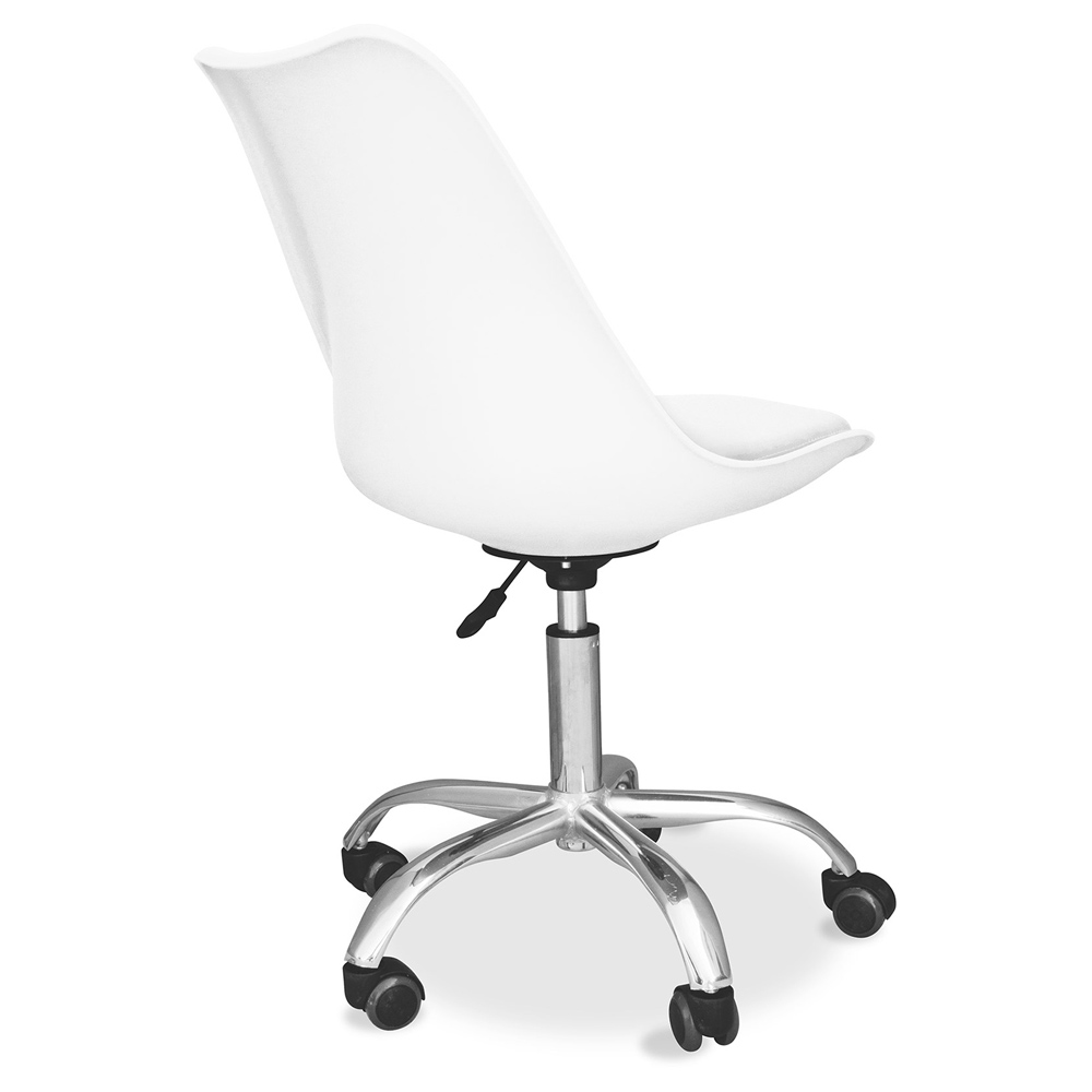 Buy Office Chair with Wheels Swivel Desk Chair Tulip White 58487 in