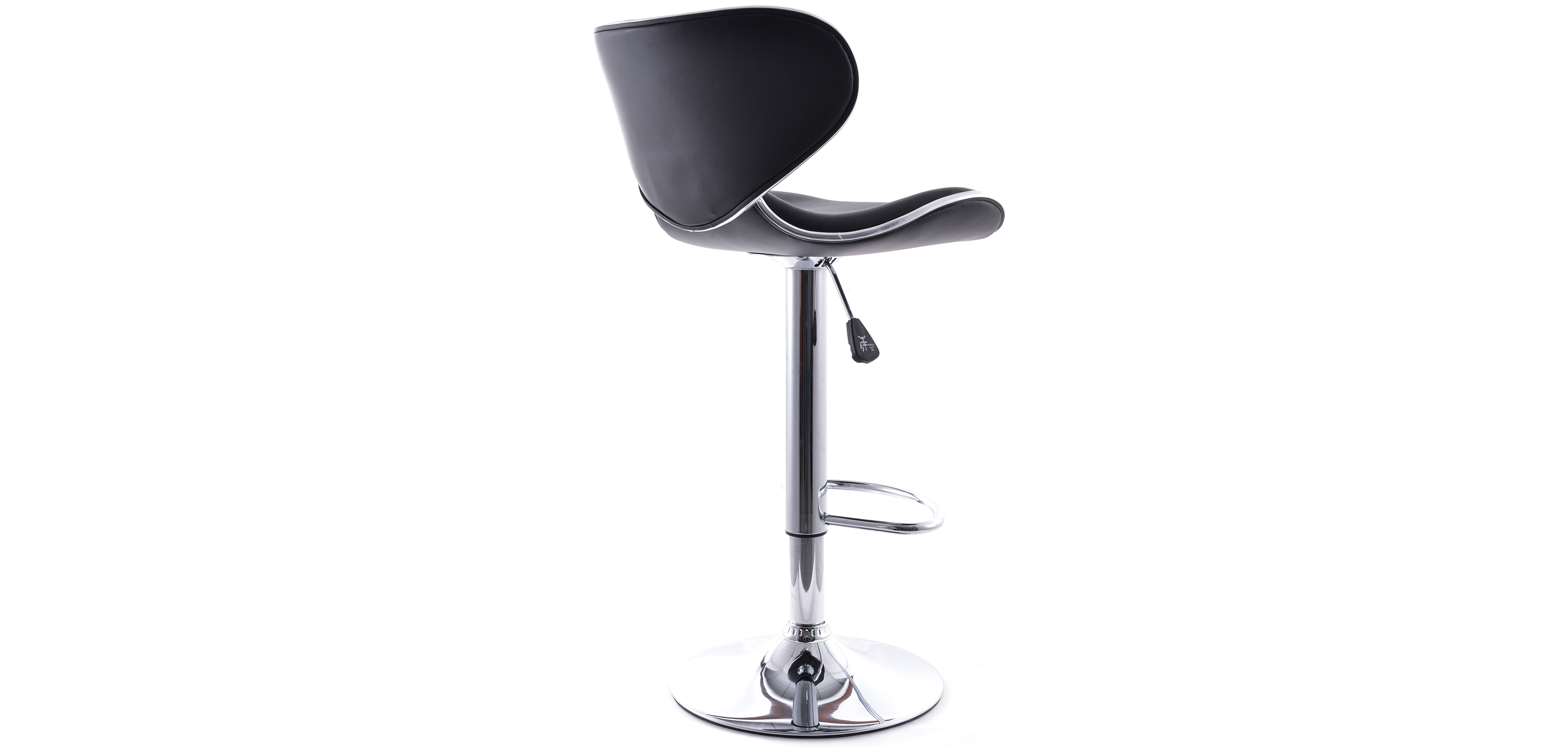 Buy Swivel Chromed Metal Curved Back Bar Stool Height Adjustable