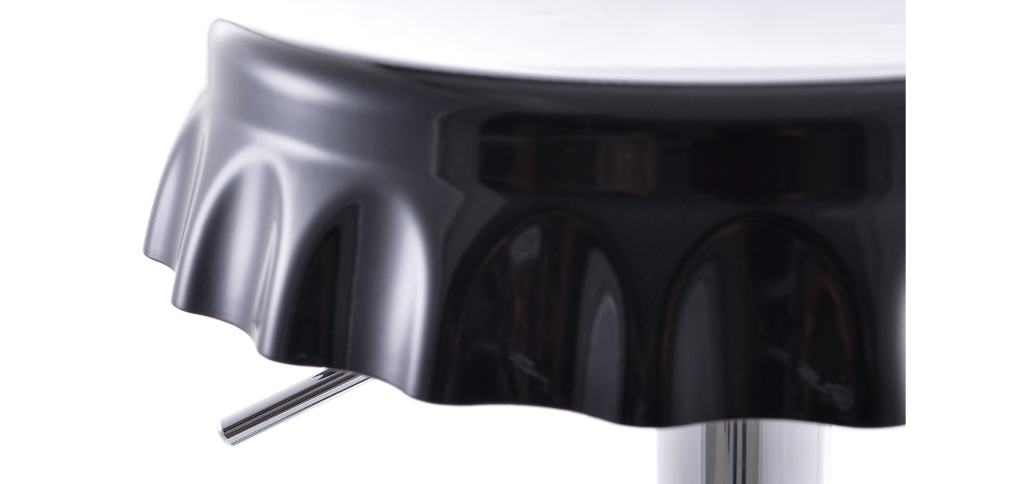 Buy Swivel Chromed Metal Bottle Cap Bar Stool Height Adjustable Black
