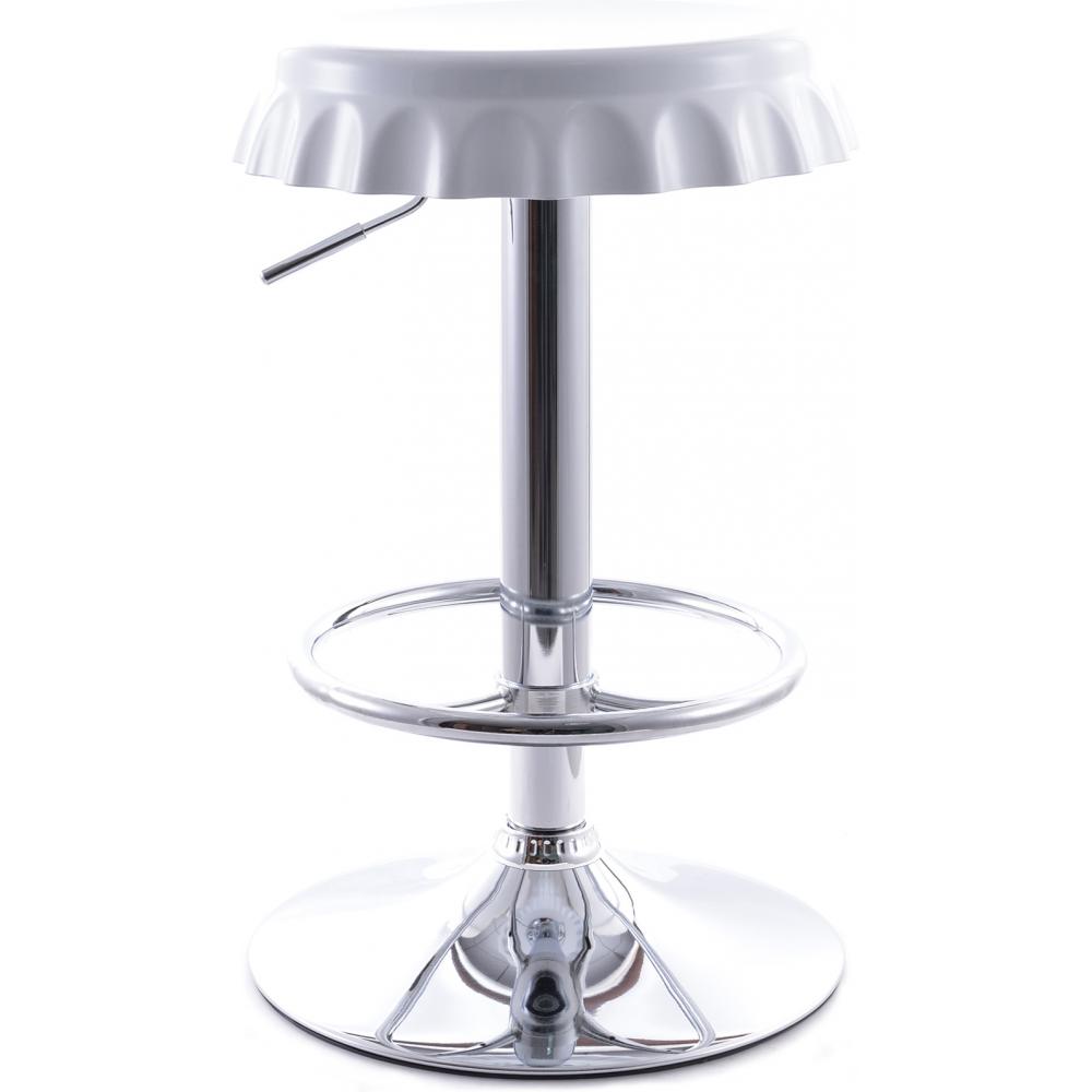 Buy Swivel Chromed Bottle Cap Bar Stool Black 49737 in the UK