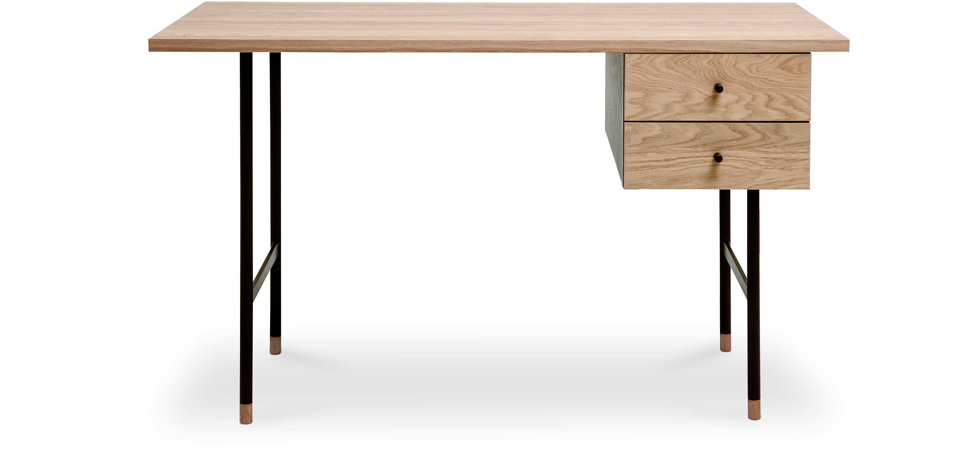 Buy Scandinavian style wood and metal desk with drawers Natural wood 58654 in the UK Privatefloor