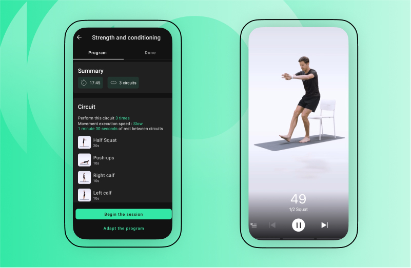 Muscle strengthening and S&C workouts in RunMotion Coach (Running and