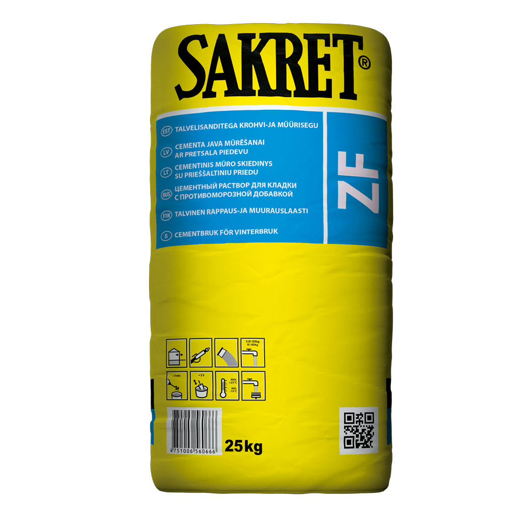 ZF / Cement mortar for masonry with antifreeze additive SAKRET Latvija