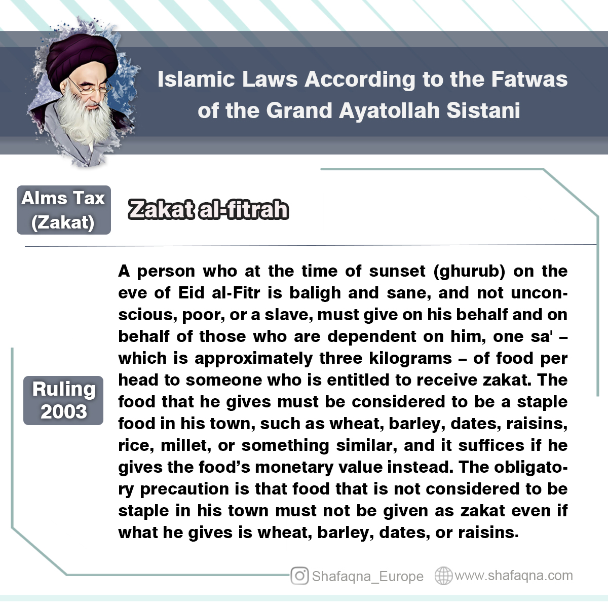 Zakat AlFitr; a devotional financial tax International Shia News Agency