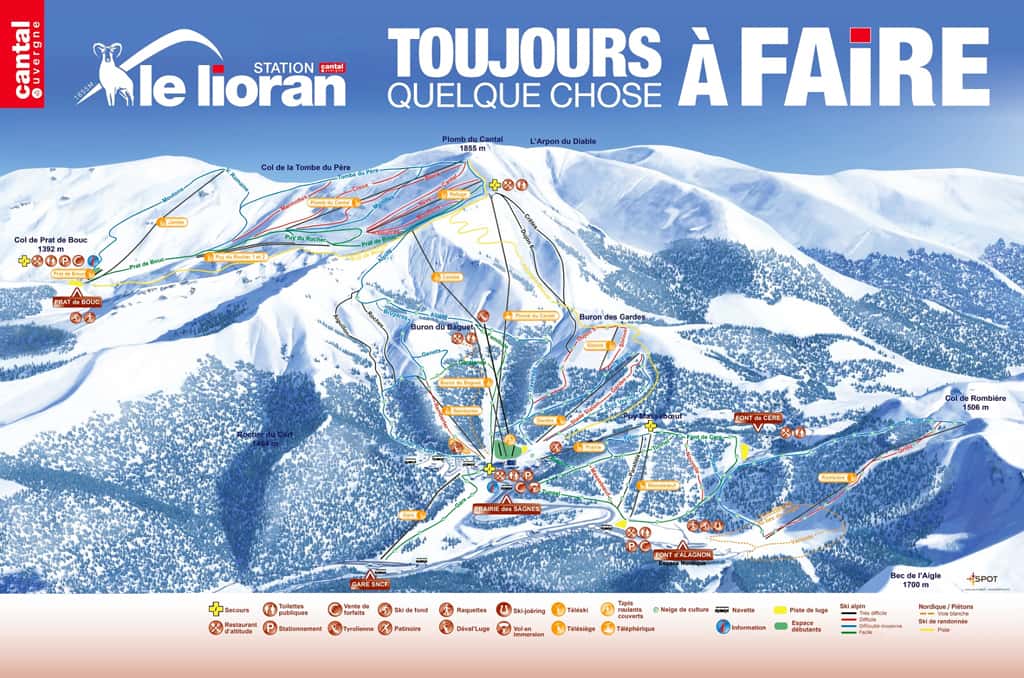 Carte Super Lioran Ski resort Super Lioran