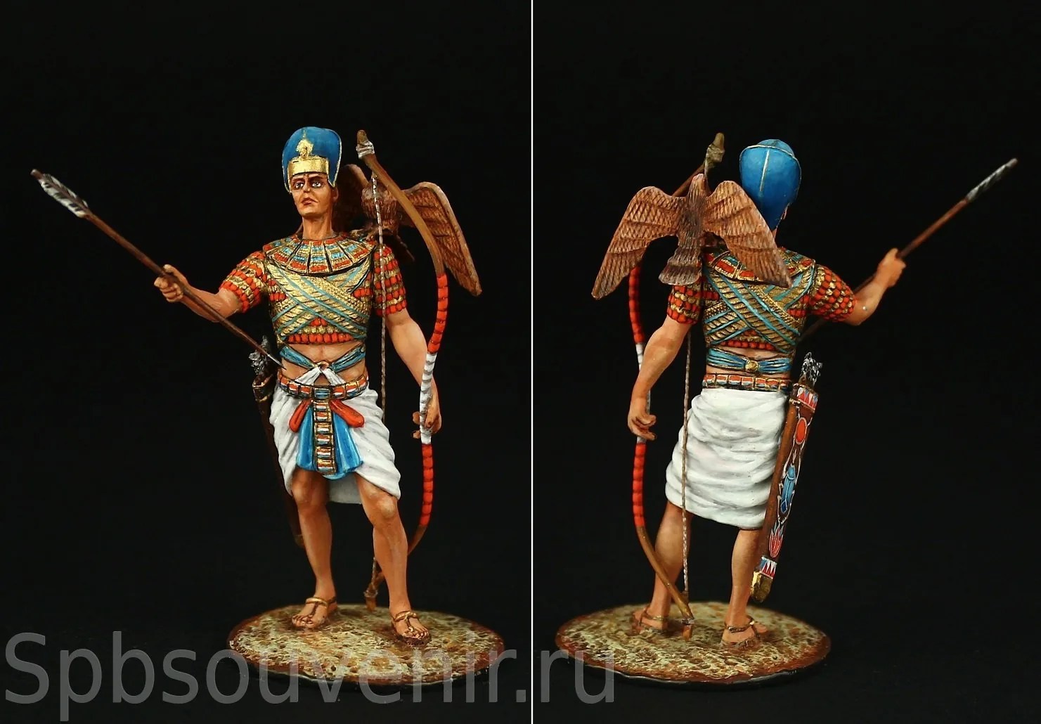 Egyptian Pharaoh with Falcon ANCIENT EGYPT ELITE (TOP) QUALITY TIN TOY