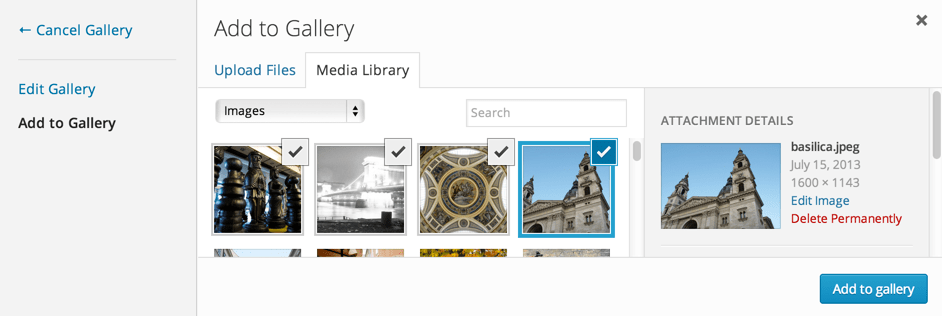 Add Images to the Gallery