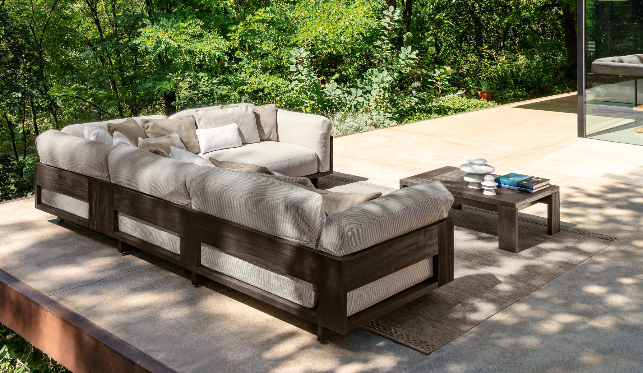 Argo//Wood 95×67 Coffee table Italian garden furniture Talenti