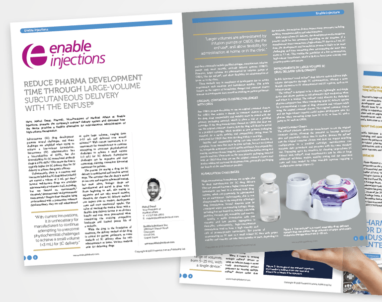 Reduce Pharma Development Time LargeVolume Subcutaneous Delivery with