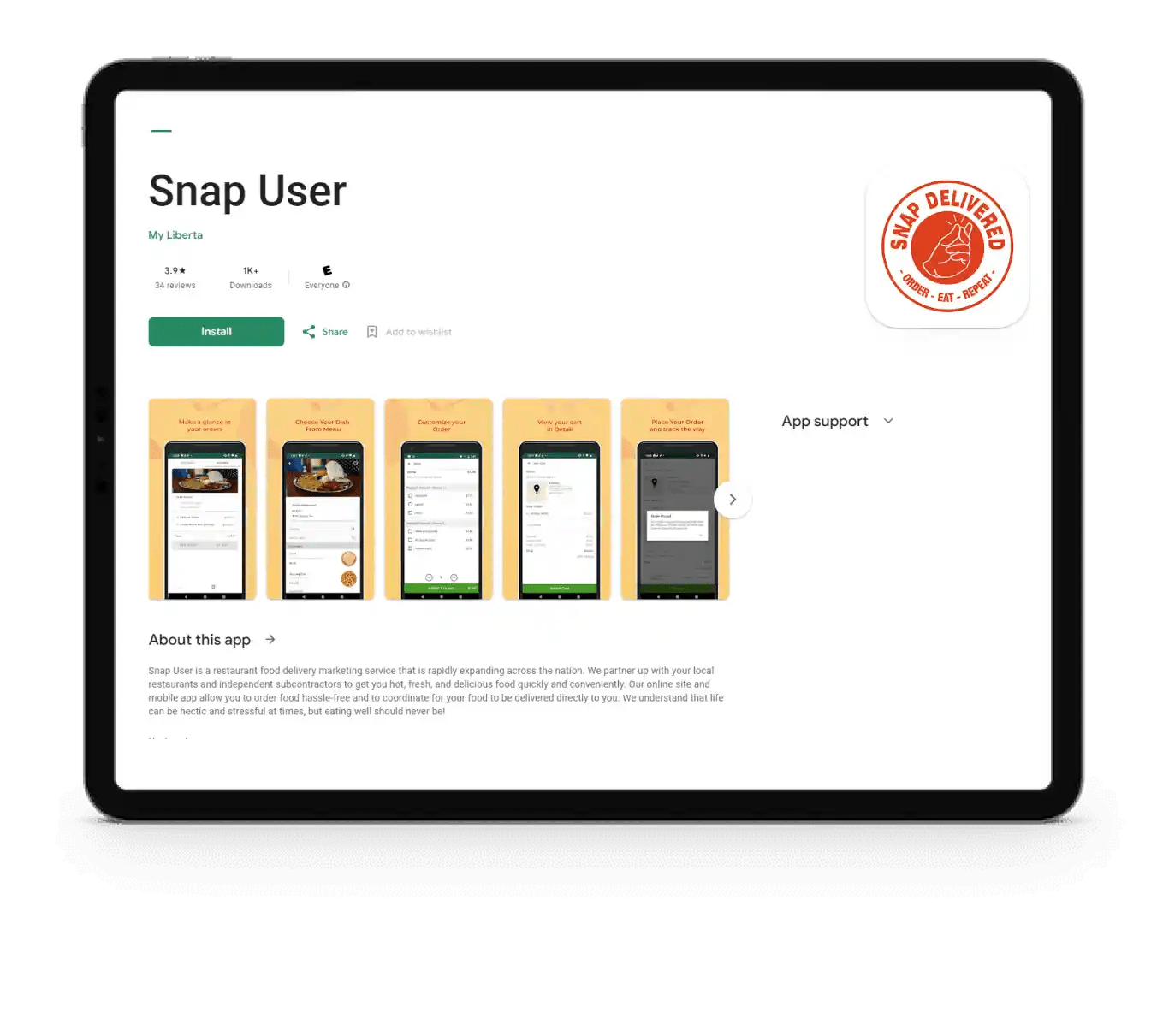 Snap Delivered Innovative Food Delivery App By Enatega