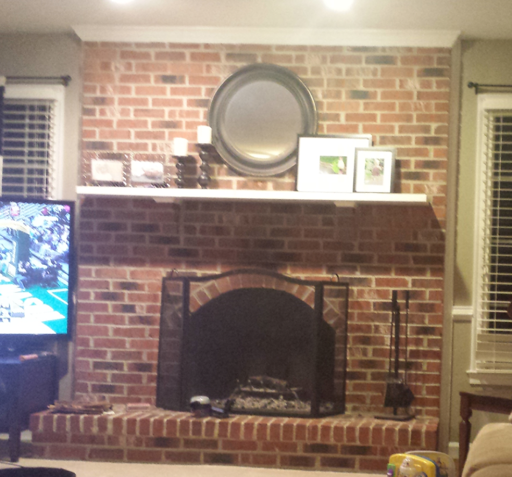 80's Fireplace Redone White Wash