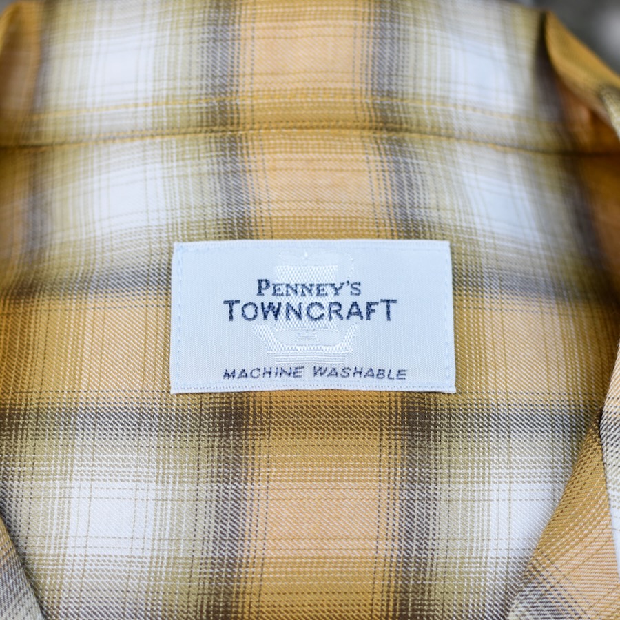 60s TOWNCRAFT タウンクラフト ループ留め オープンカラーシャツ 半袖シャツ ヴィンテージ vintage Sサイズ 14 1/2