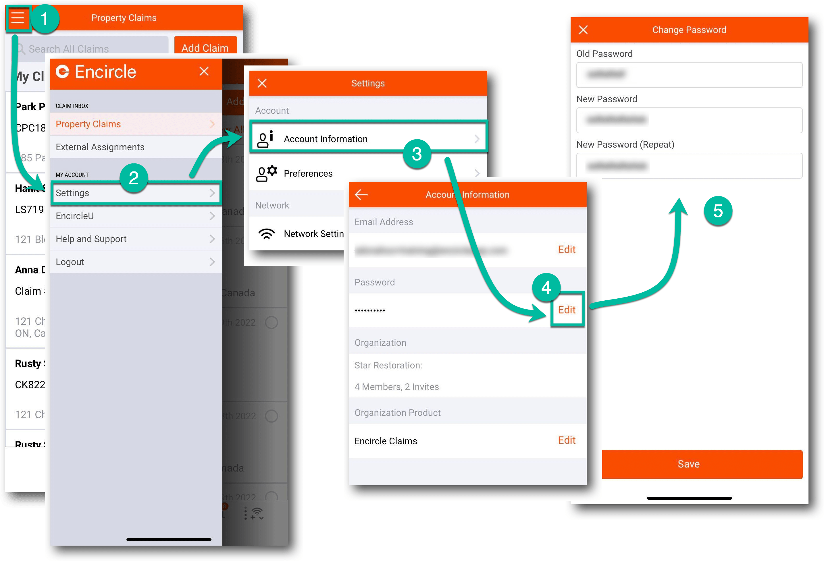 Change Your Password (Mobile App) Encircle