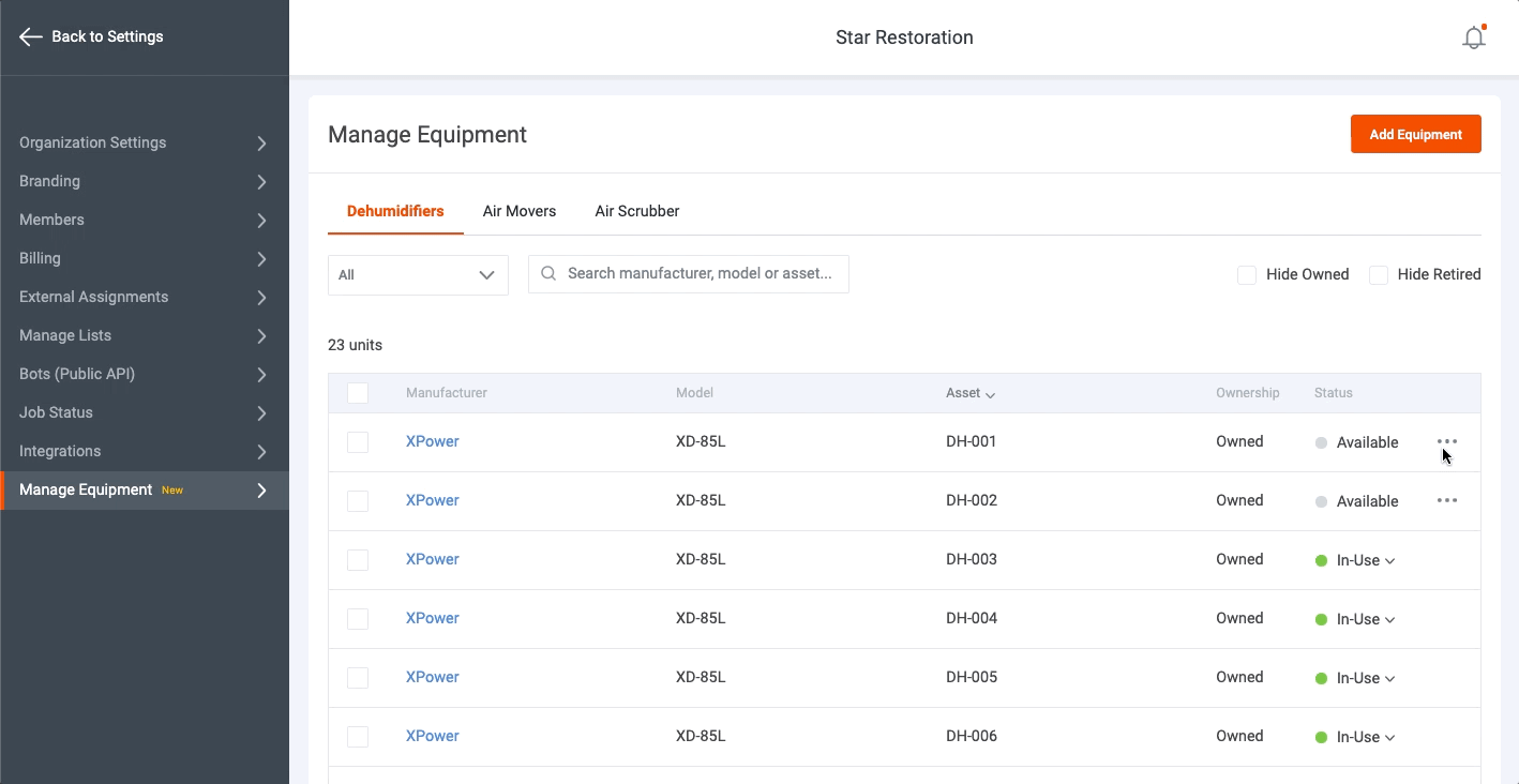 Managing Your Equipment List Encircle