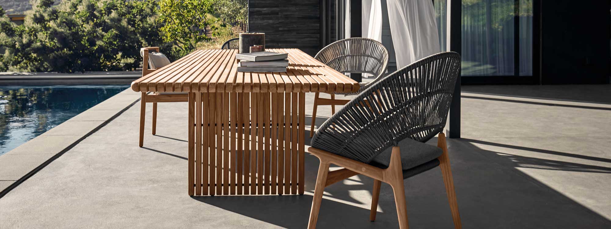 Deck Contemporary Teak Dining Table Gloster Luxury Furniture