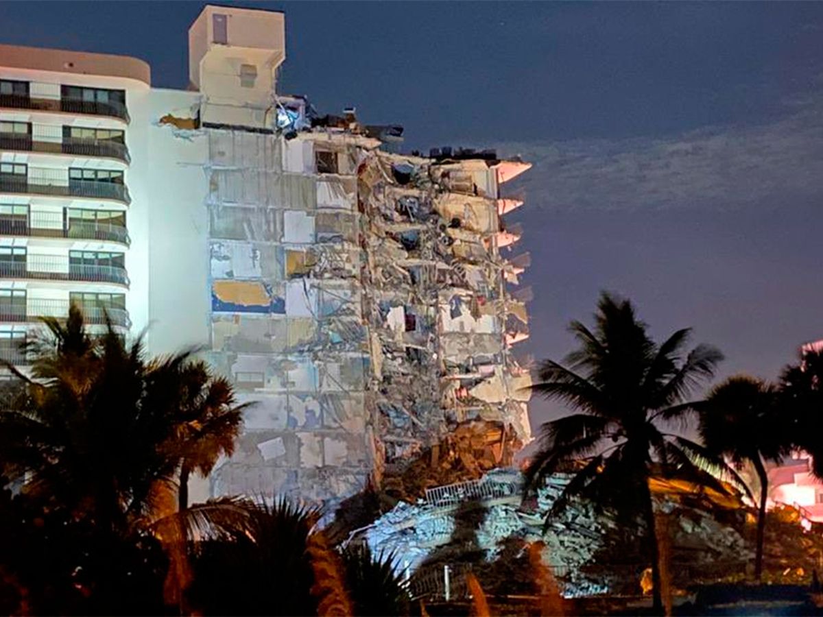 Así fue el colapso de un lujoso edificio de 12 pisos en Miami Contraste, Política y Sociedad