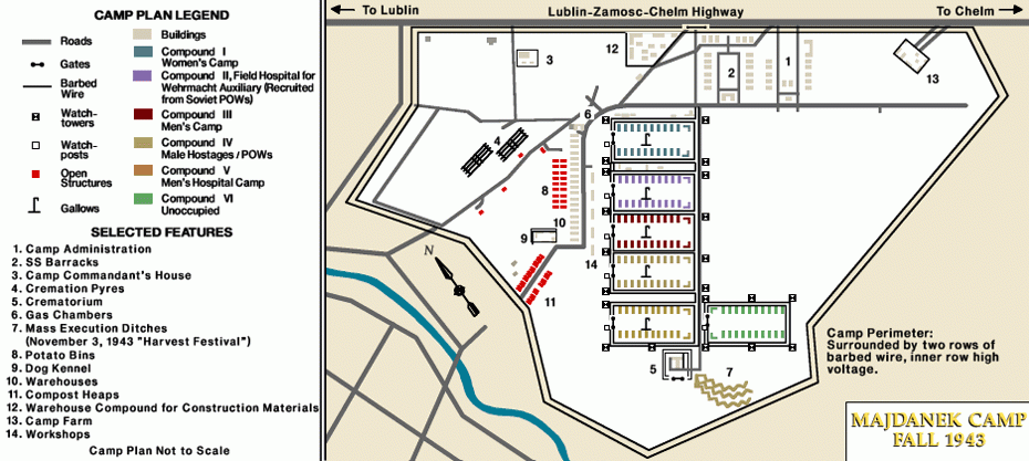 Lublin/Majdanek Concentration Camp Conditions Animated Map/Map The