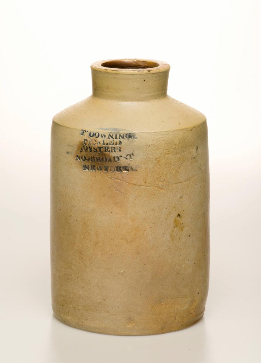 Pickled oyster jar from Downing's Oyster House Encyclopedia Virginia