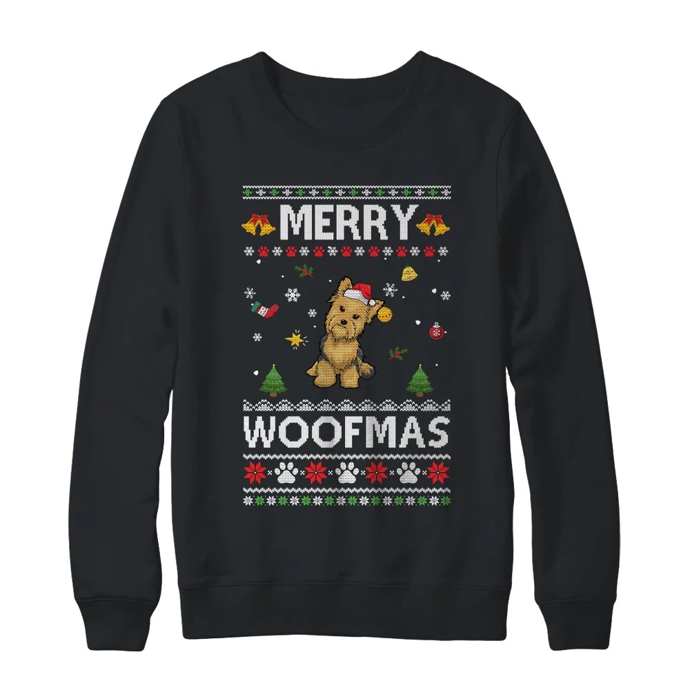 Merry woofmas yorkie santa Christmas sweater