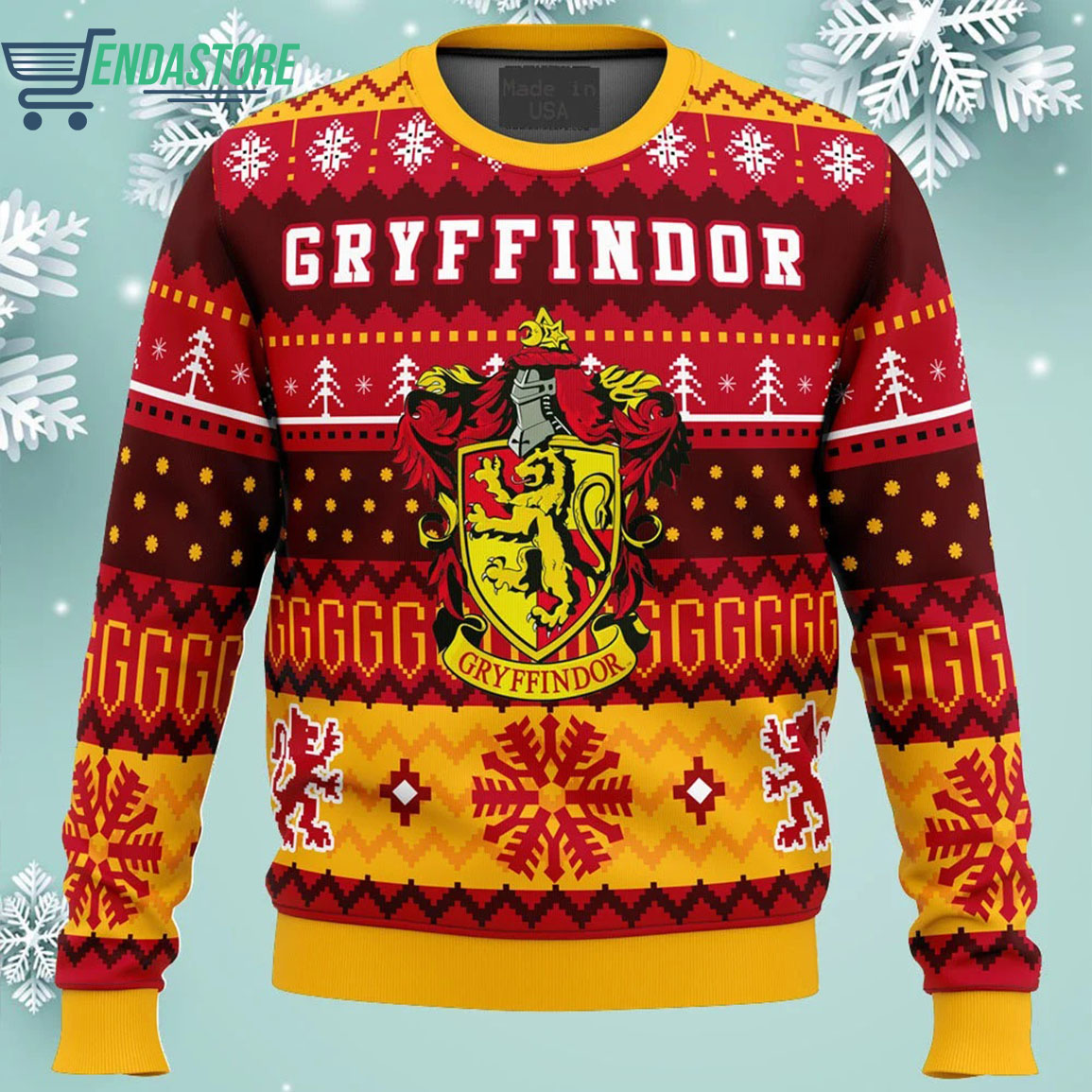 Harry Potter Gryffindor house ugly Christmas sweater