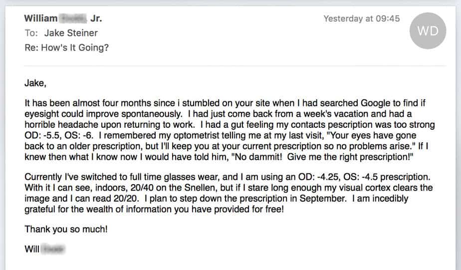 Optometrist (5.50 Progress) “Eyes Gone Back To An Older Prescription