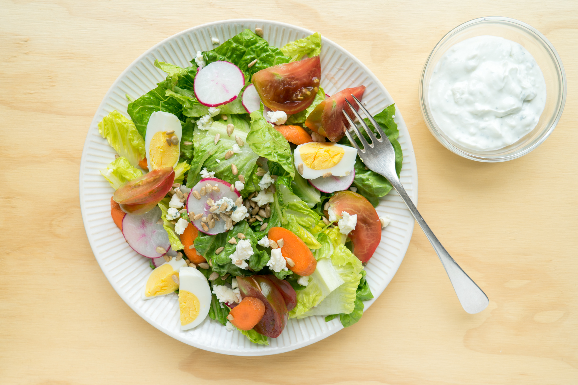 Chef’s Salad with Egg, Blue Cheese + Veggies Ends + Stems with Chef