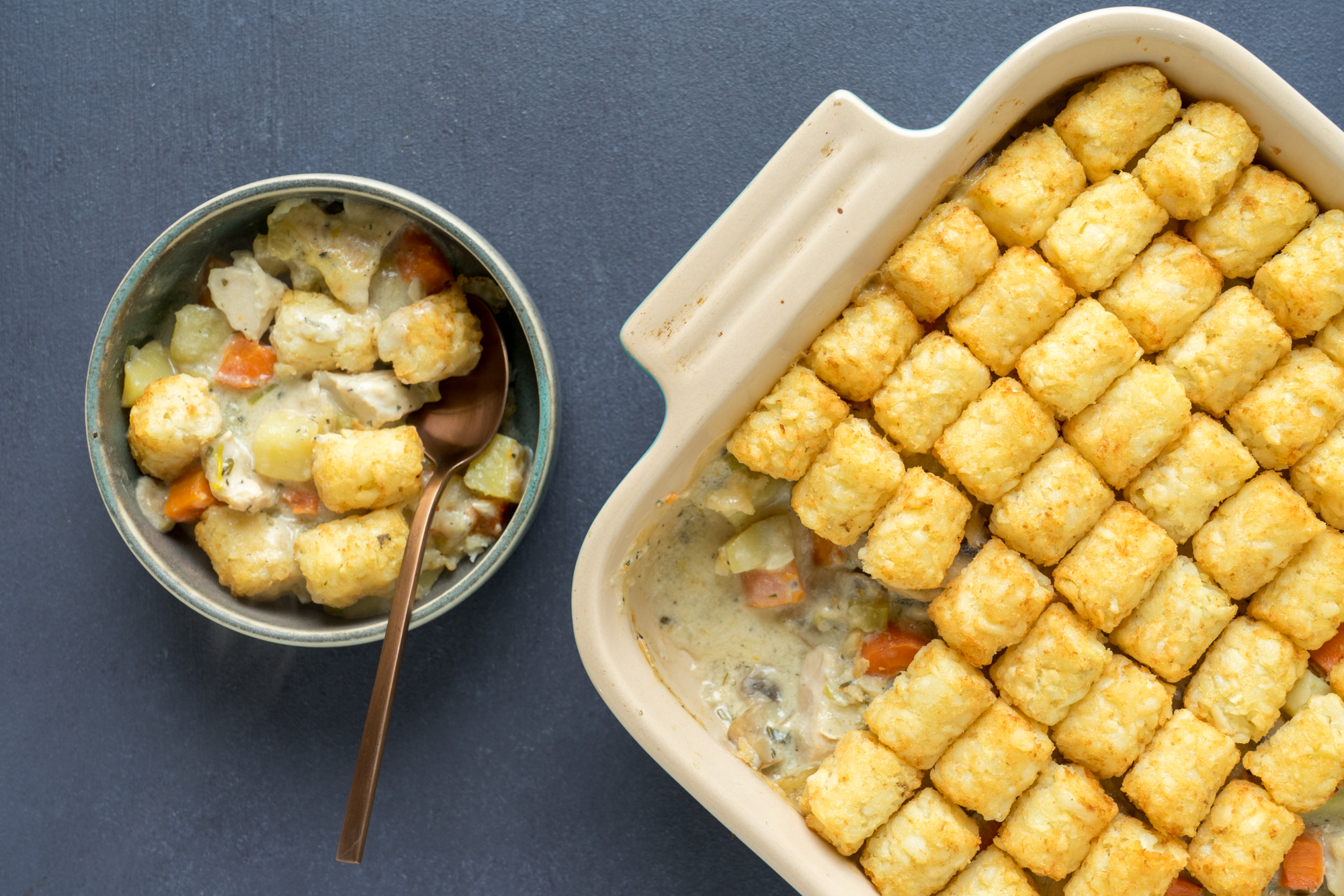 Chicken Pot Pie Hotdish Ends + Stems