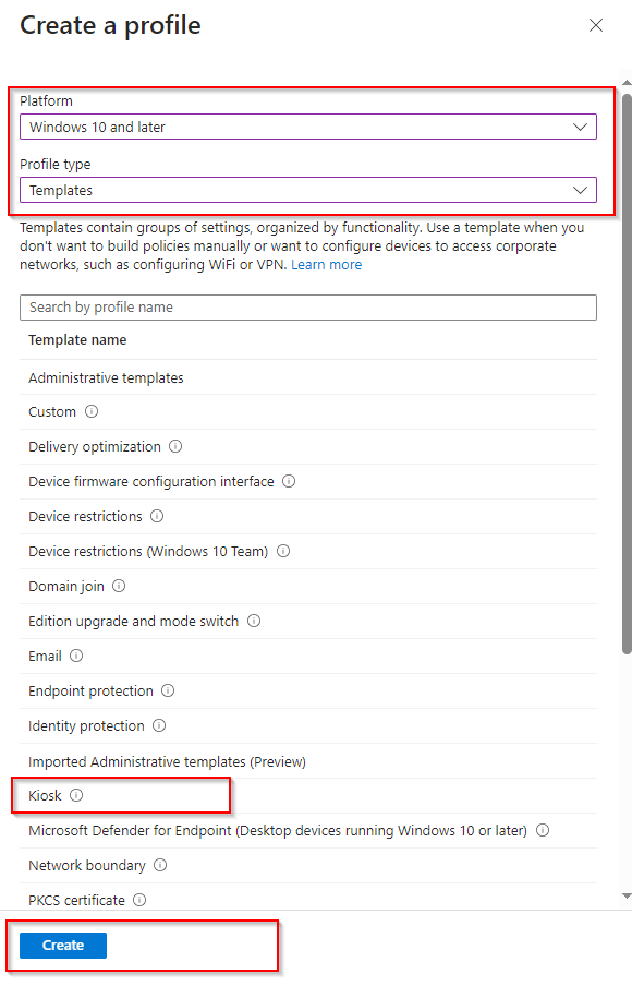 Setup Window 11 KIOSK mode with Intune